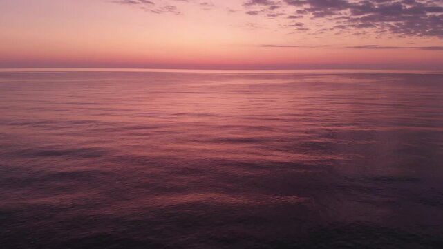 purple, sunset, sun, sunrise, sunshine, sunlight, sea, seascape, beach, ocean, drone, aerial view, aerial, view, evening, landscape, orange, relaxation, gold, cloud, colours, dream, fantasy, meditatio