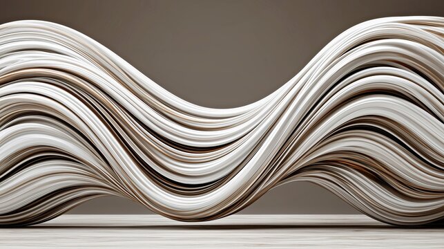 Layered White Paper Waves Abstract Background for Minimal Interior Design.

