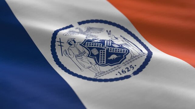 New York - waving flag loop