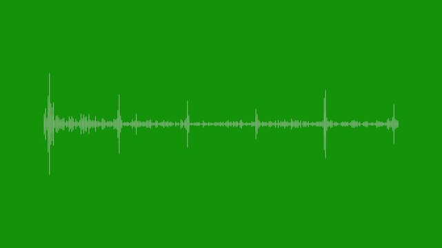 Create a modern line audio spectrum animation in 4K featuring a horizontal array of glowing vertical bars that react smoothly to music with realistic frequency movement.