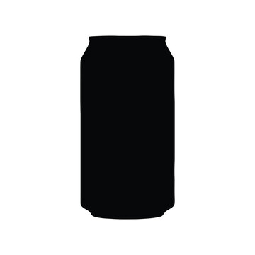 Black silhouette of a standard aluminum beverage can isolated on a white background, representing a generic soda or beer container shape