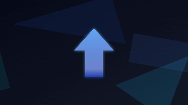 corporate arrow growth chart with blue gradient layers