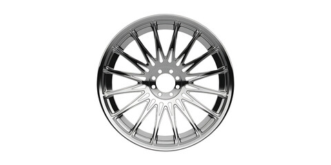 Obraz premium Forged alloy F1 wheel rim isolated on transparent background for high performance racing cars