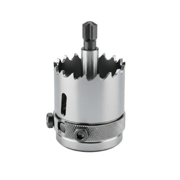 Close-up of metal milling machine spindle with collet chuck