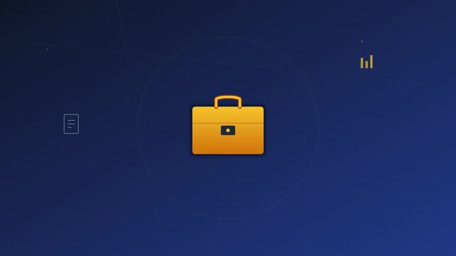 corporate briefcase job career work animated vector background