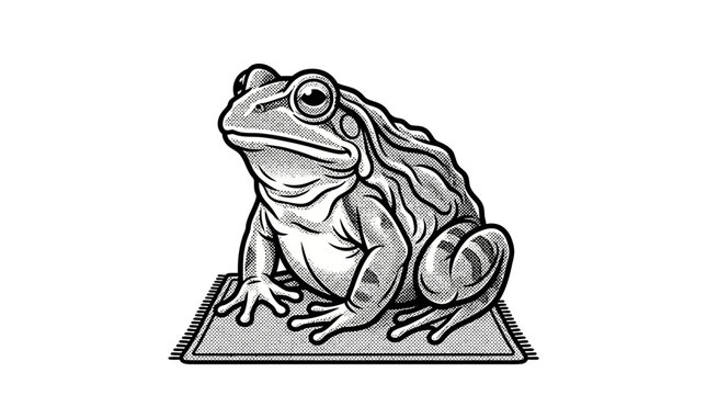 Frog Sitting on a Square Platform.