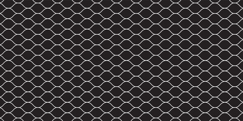 Fishing or soccer net. Repeated hexagon pattern. Black wired mesh texture isolated on white background.ilustrasion modern. © BURHAN