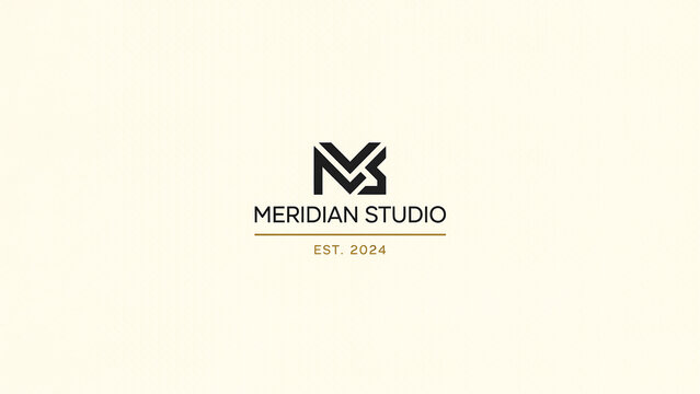 Meridian studio with letter m and s monogram isolated on a transparent background