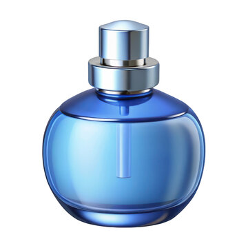 3D render blue perfume bottle icon graphic