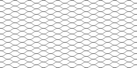 Fishing or soccer net. Repeated hexagon pattern. Black wired mesh texture isolated on white background. Metallic or fabric fence, cage or lattice structure. Vector graphic Illustration. © BURHAN