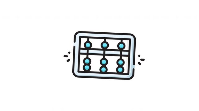 Traditional abacus with blue beads in a wooden frame, a classic math educational object suitable for educational designs and concepts.