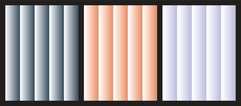 Abstract metallic gradient banners in vertical layout. Sleek modern chrome and pastel color blocks for design projects.