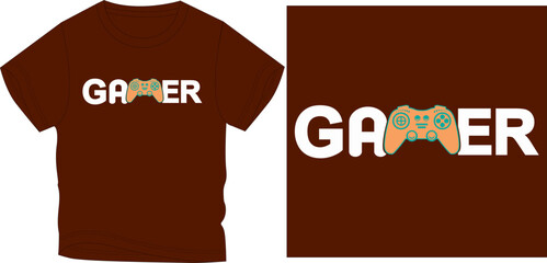 gamer joystick controller t-shirt graphic design vector illustration  © Aisha