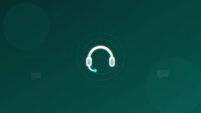 customer support headset communication motion concept