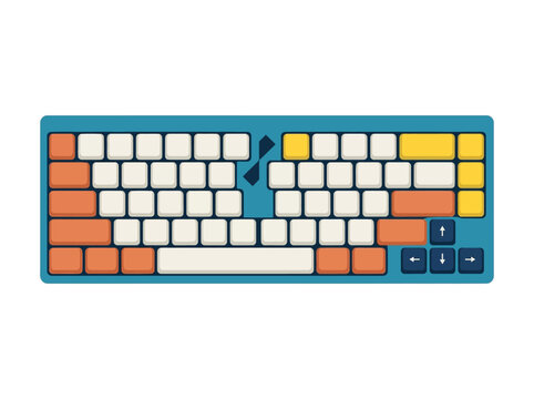 Colorful keyboard with orange keys.