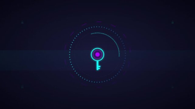 cyber key access encryption security motion graphic animation