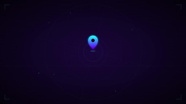 cyber location pin map navigation motion graphic background