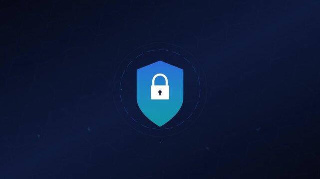 cyber security shield protection vortex animated background graphic