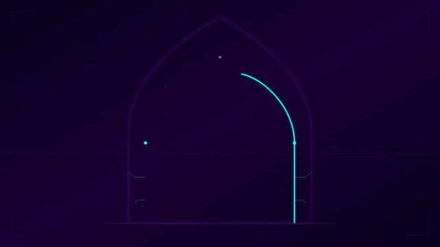 Cyber Tech Cyan And Violet Indian Arch Animation