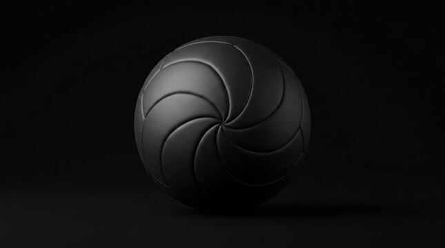 Dark gray volleyball on a black background studio lighting