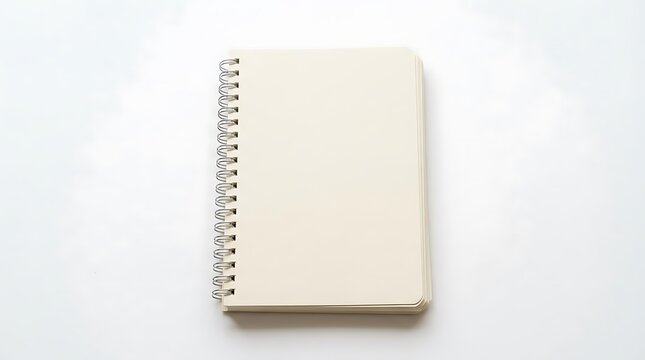 Blank spiral notebook. Empty notepad on white