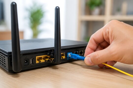 Connecting ethernet cable to wireless router for fast reliable internet