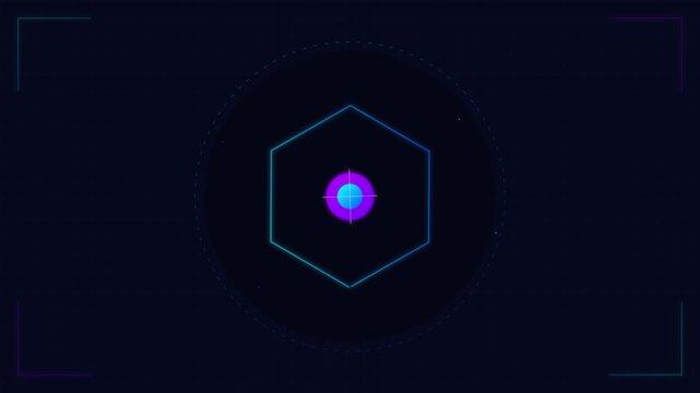 Cyber Tech Violet Mandala Digital Wedding Invitation Asset