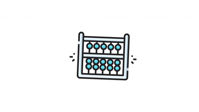 Blue beads abacus for math calculations, an ancient counting tool, suitable for educational materials on math, history, or vintage devices.