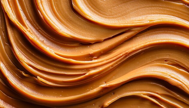 A Close Up Shot Of Creamy Light Brown Peanut Butter Spread Smoothly Across A Surface With Soft Ripples And A Rich Velvety Sheen Texture Delicious Tan Luscious