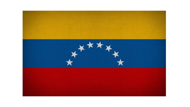 Bolivarian Republic of Venezuela national flag isolated on white background.