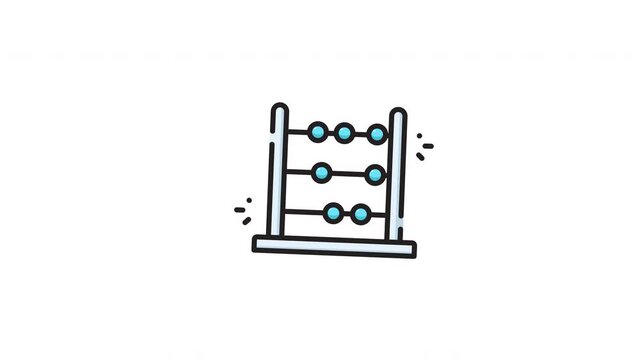 Wooden abacus with blue beads for education  counting. Suitable for educational materials, math concept designs, and schoolrelated projects.
