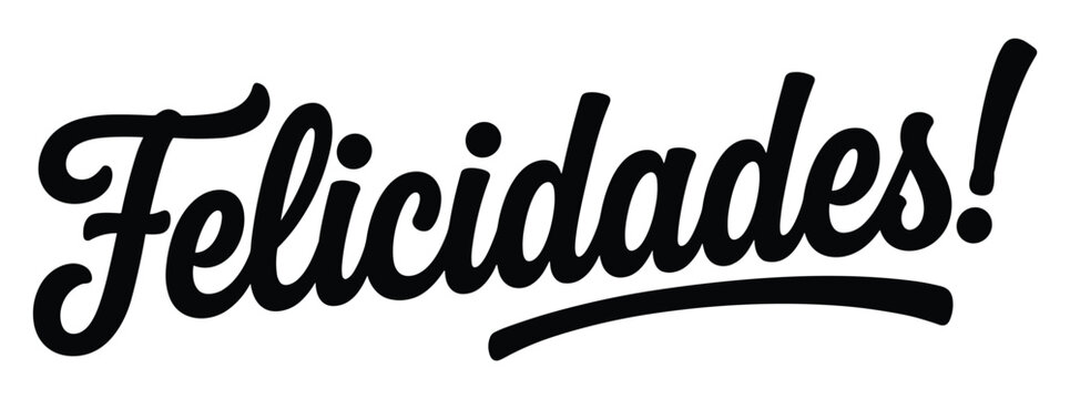 Felicidades hand-lettered brush script typography for celebration cards with hand written typography design felicidades celebration lettering