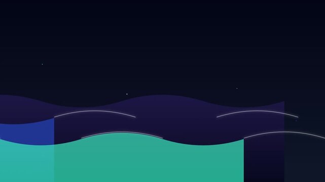 deep ocean shining wave vector motion graphic