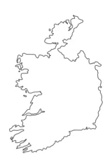 Vector map of Ireland, a country in Northwestern Europe. Detailed black contour, isolated on white background. © Anna