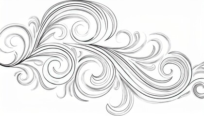 Fototapeta premium Elegant Continuous Swirl Line Decorative Curly Wavy Design Isolated On Transparent Background