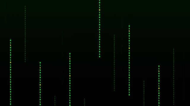 Digital Binary Code Rain Matrix Abstract Animation