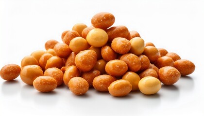 Fototapeta premium Coated Peanuts Crunchy Snack On White Background