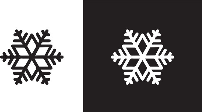 Set snowflake icons collection isolated on white background.