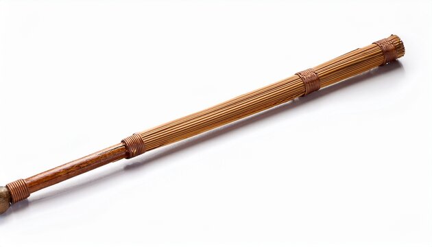 Rattan Walking Stick Isolated On White Background