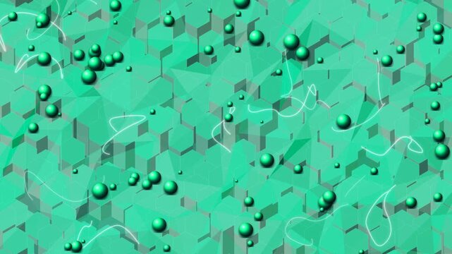 Emerald cybernetic hexagon pearl surface details in technology