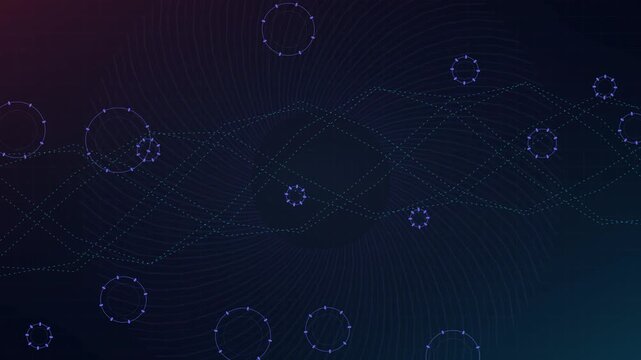 Futuristic bio-mechanical growth topology surface with evolving network connections