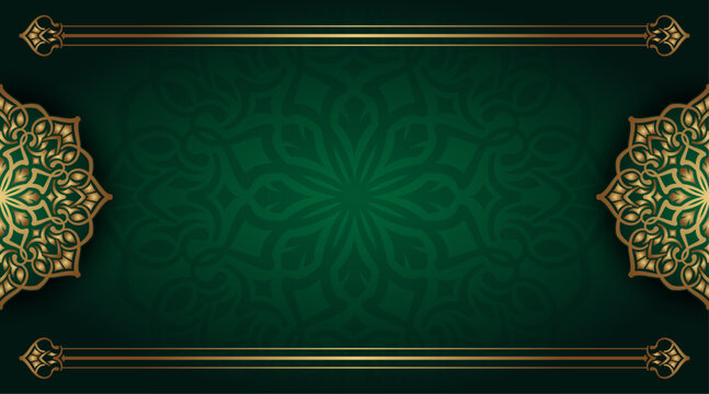 Simple mandala background, with gold border