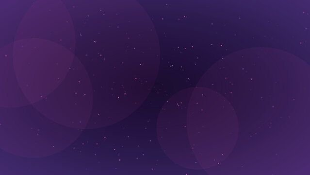 Abstract dark purple space themed backdrop with light circular flares and twinkling scattered bright particles