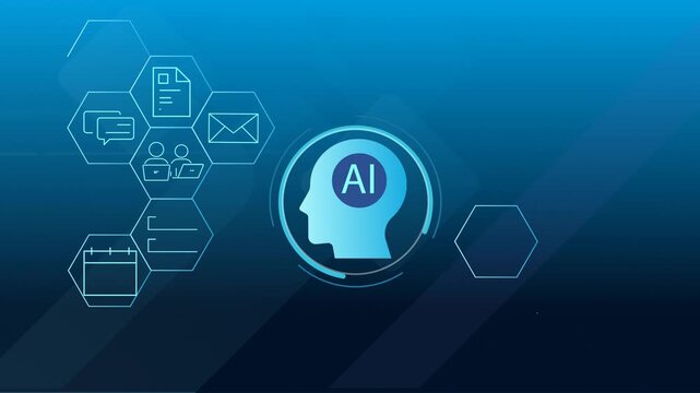 AI Automation Usage for Time Saving and Strategic Decision Making - Animated Illustration as MP4 File