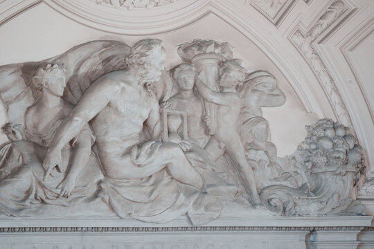 Elegant architectural details inside San Francisco City Hall, featuring ornate Beaux-Arts design, decorative columns, marble surfaces, intricate craftsmanship, and historic civic architecture.