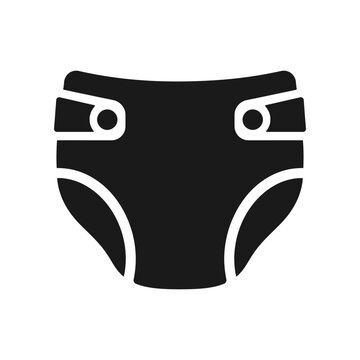 Baby diaper nappy vector icon