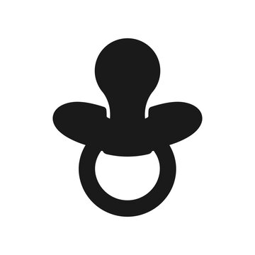 Baby pacifier vector icon