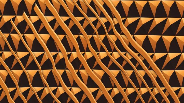 Tribal audio wave constructivist flow creates dynamic geometric pattern