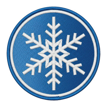 Snowflake icon inside a blue circle
