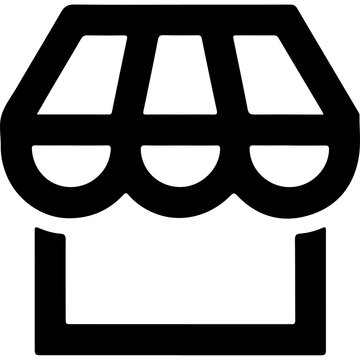 Minimalist storefront vector icon isolated on white background
